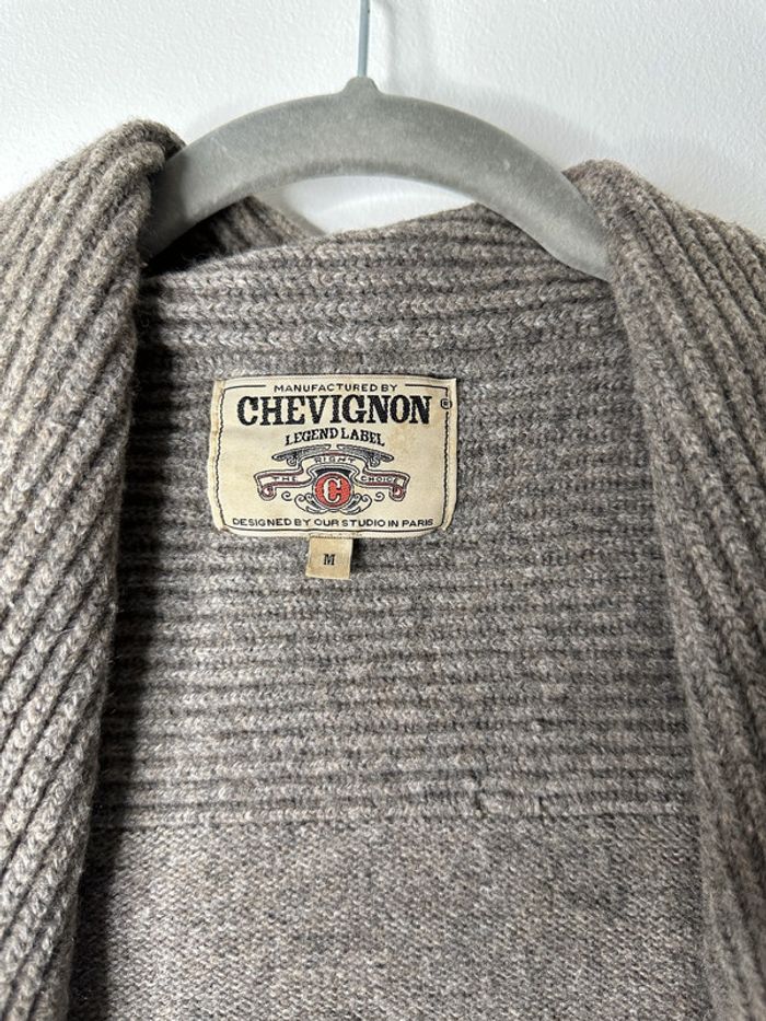 Cardigan Gris homme Chevignon vintage - photo numéro 2