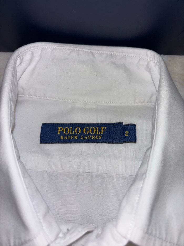 💙Chemise Neuve Polo Ralph Lauren Blanche Logo Bleu Marine - Taille S/36 - photo numéro 4