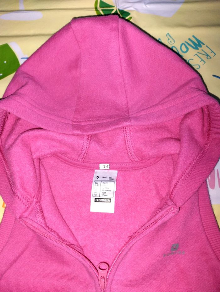 Veste zip sans manches rose fushia 12 mois fille Decathlon - photo numéro 2