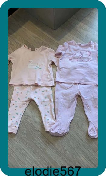 Lot de 2 pyjamas fins 12 mois orchestra
