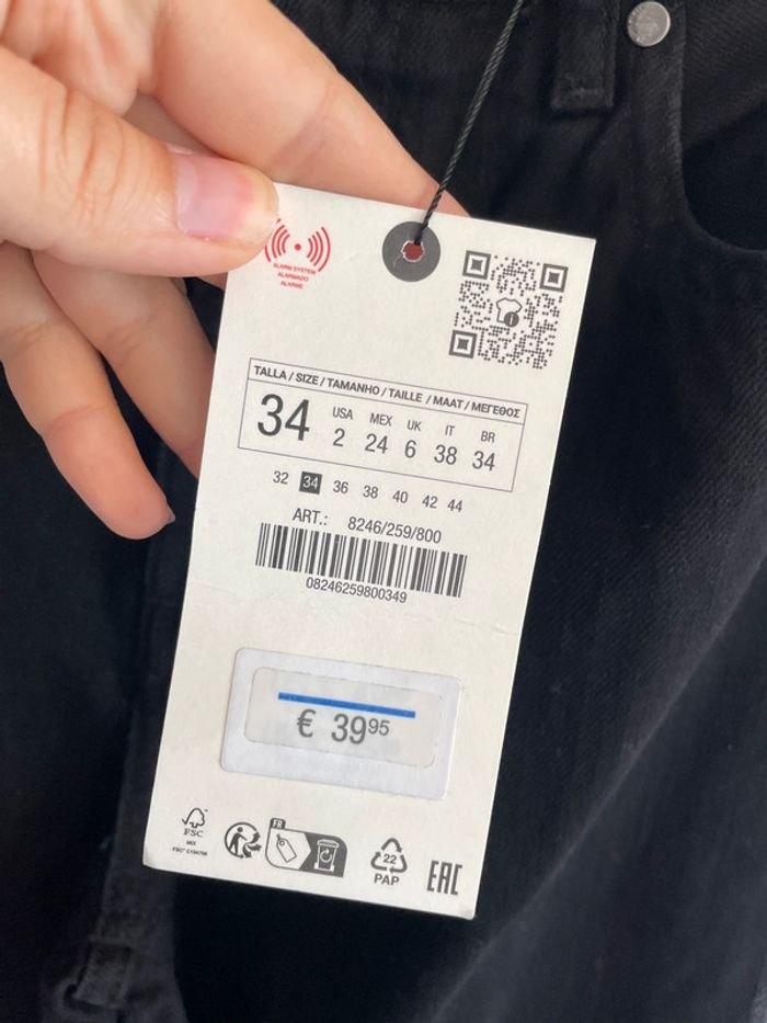 Jean noir large Zara neuf taille 34 - photo numéro 6