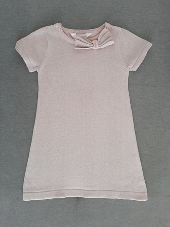 Robe pull manches courtes H&M 4 ans rose clair et argenté