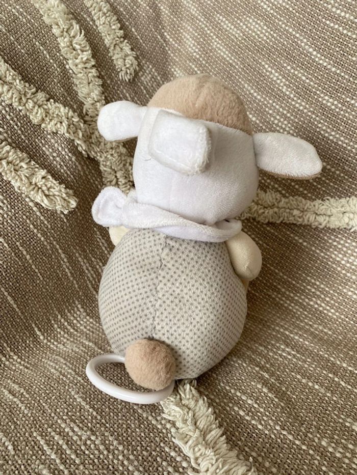 Peluche doudou musical 27cm Mots d'enfants Mouton beige marron blanc très bon état - photo numéro 3