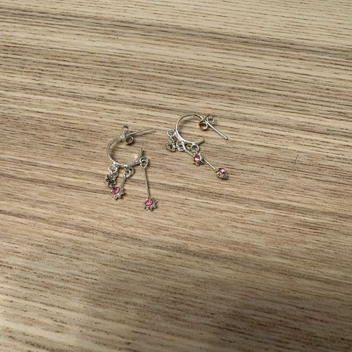 Boucles d’oreilles • rose & argenté 🌿