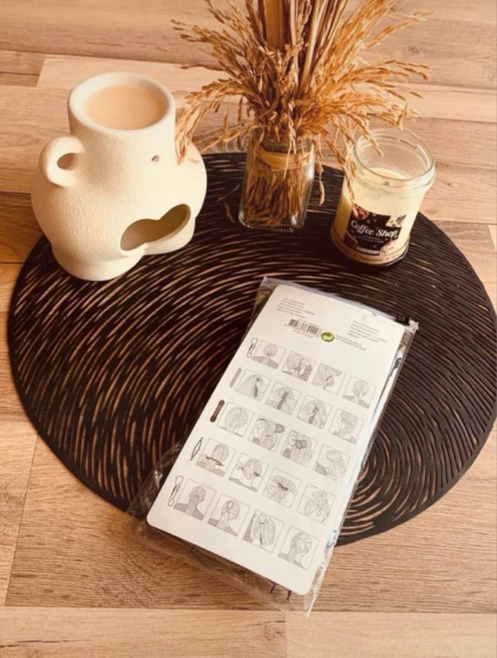 Lot de 6 accessoires cheveux pour tresse, chignon et queue de cheval noir - Sans marque - photo numéro 2