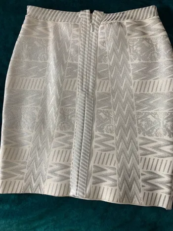 Jupe Bandage Blanc Argent