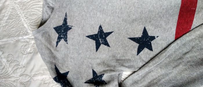 Pull fin motif drapeau américain gris fille 12 ans bilook - photo numéro 6