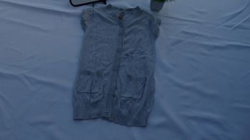 Gilet gris long en laine sans manche Caprice de fille