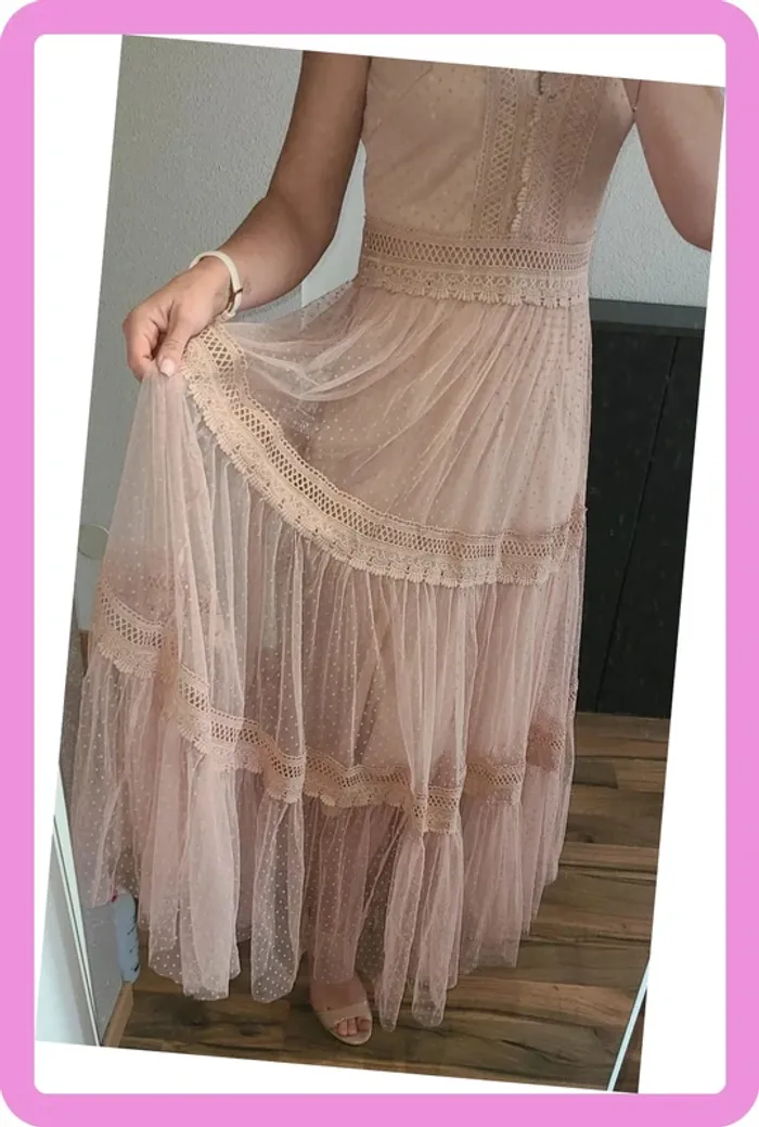 Robe longue en tulle plumetis 🌸 Taille S (36/38) - Neuve avec étiquette - photo numéro 9