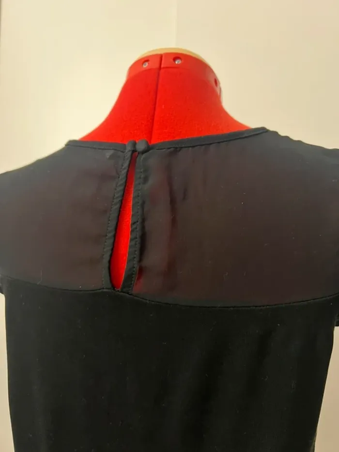 Blouse manches courtes détails transparents noir Camaieu - photo numéro 5