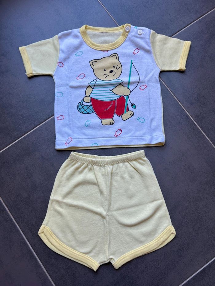 Vintage: Ensemble t-shirt et short bébé fille et/ou garçon