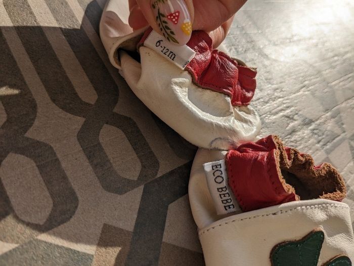 Chaussons cuir neufs Eco bébé  6-12 mois - photo numéro 2