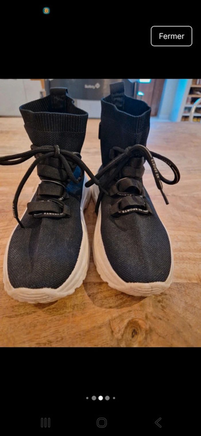Baskets chaussettes noires – Taille 38 (convient plutôt à un 37) - photo numéro 5