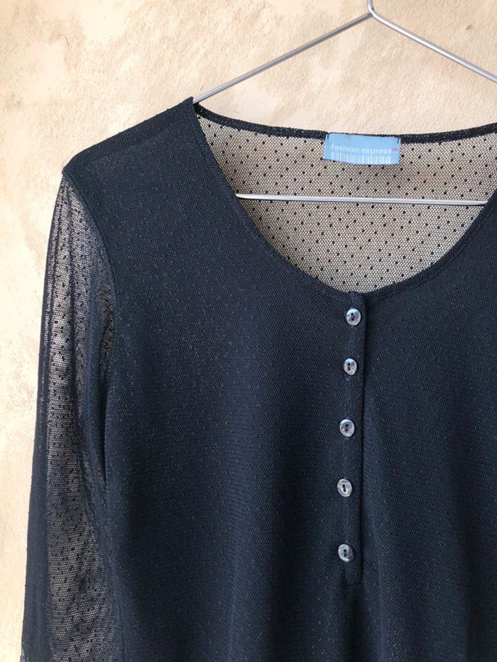 Top mesh noir Fashion express S/M