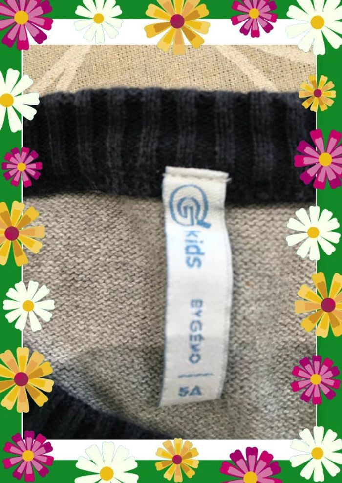 Pull gemo gris et marine - photo numéro 3