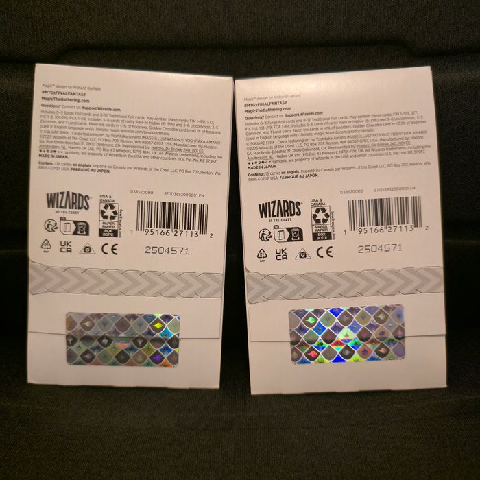 Set of 2 Sleeved Collector Booster Final Fantasy Magic The Gathering English - photo numéro 2