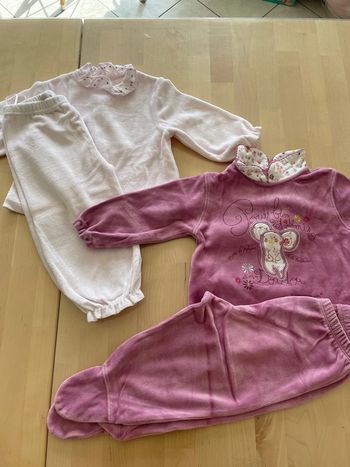 Lot de 2 pyjamas 2 pièces fille en 12 mois