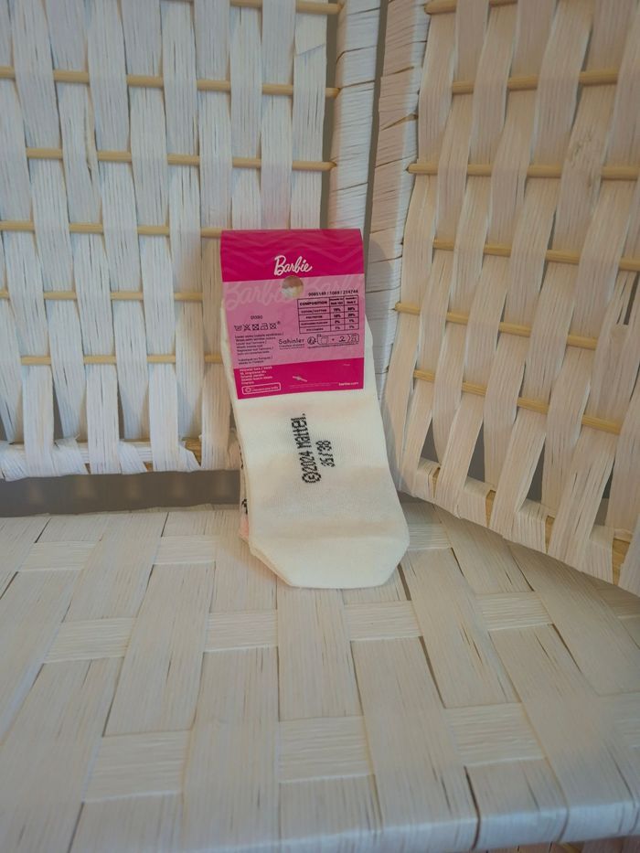 💕 joli Lot 3 paires de Socquettes Barbie fille Tendance Barbiecore - T. 35-38 - Neuves💕 - photo numéro 3
