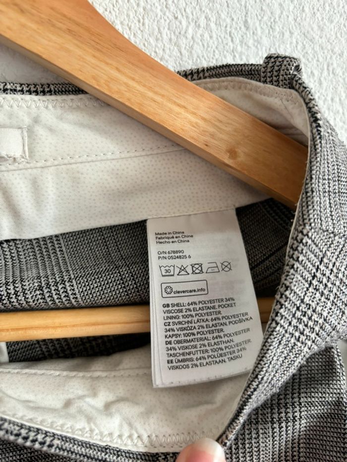 Pantalon habillé à carreaux gris H&M Taille 34 - photo numéro 7