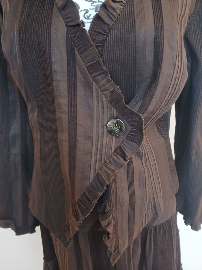 Ensemble tailleur 123 marron chocolat T.44 - photo numéro 2