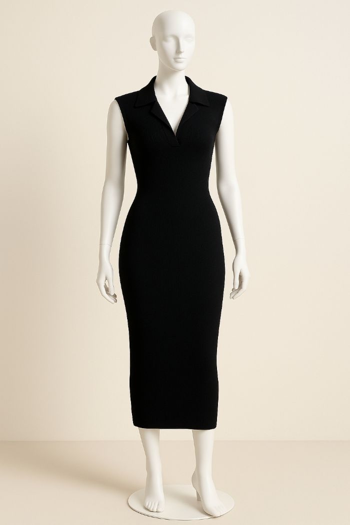 Élégante robe noire moulante – chic et intemporelle