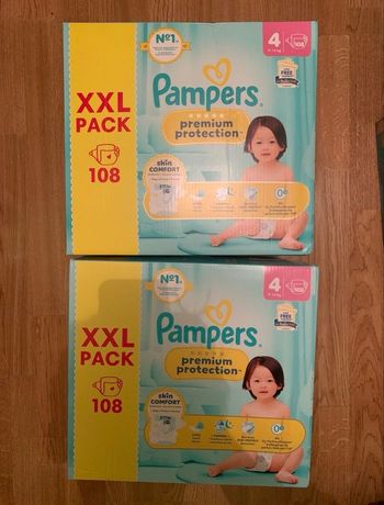 2 cartons couche Pampers taille 4