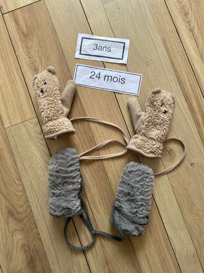 Lot paires de moufles chaudes isotoner