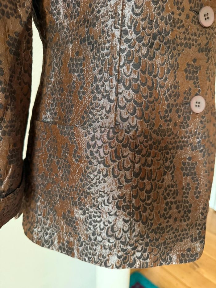 Veste de blazer cinoche marron en très bon état taille 36 - photo numéro 4