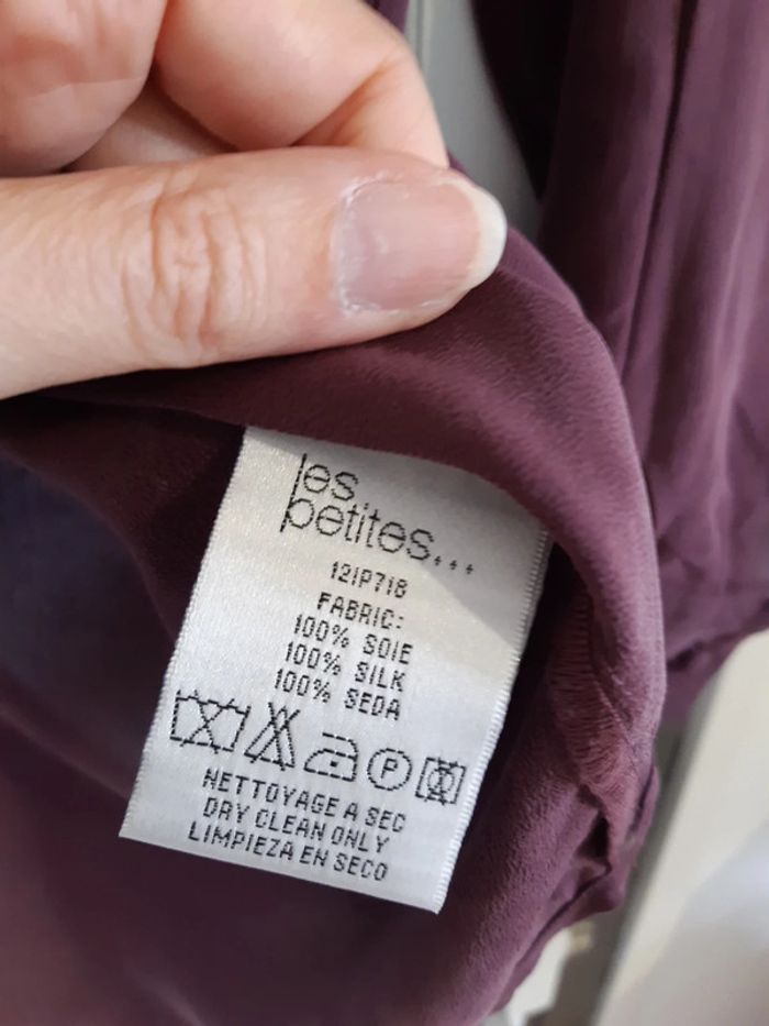 Blouse prune en soie (M) - photo numéro 3