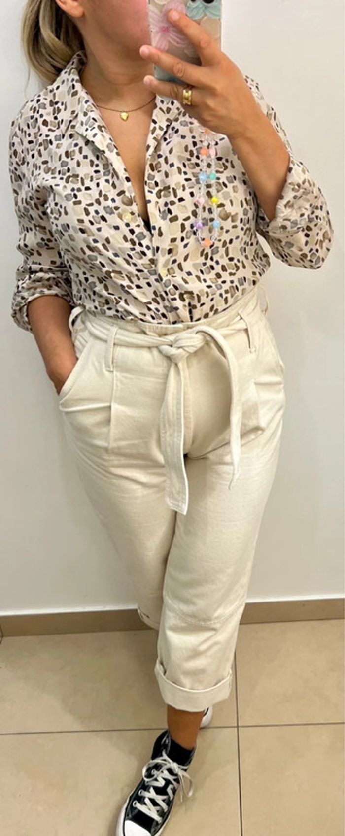 Chemise En Soie Imprimée Taille 36-38 - photo numéro 3