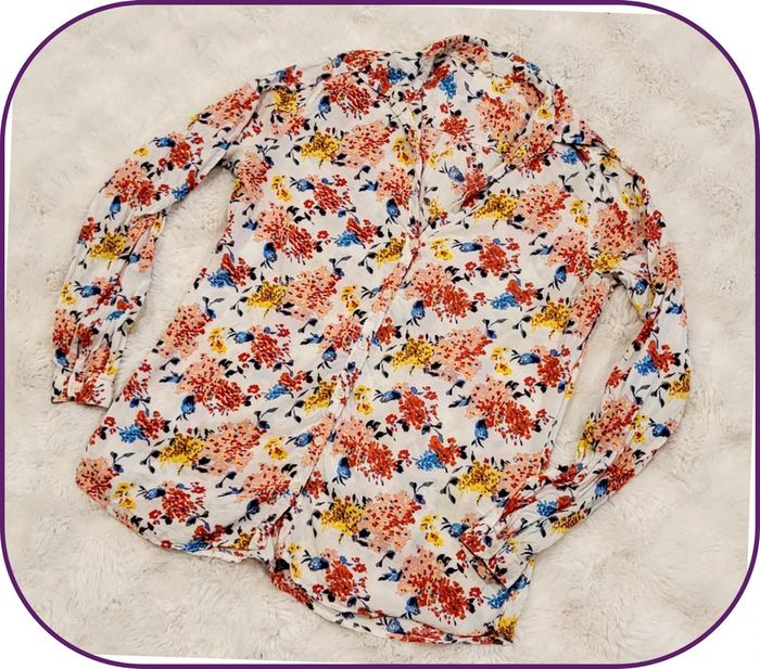 Chemise fleurie femme - Taille M - Marque DeFacto - Multicolore - Très bon état - photo numéro 2