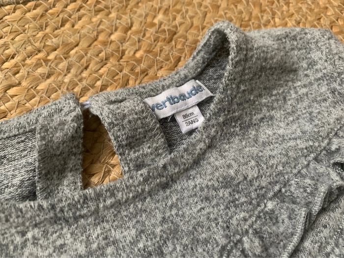 Robe ML volant grise Vertbaudet 2 ans 24 mois - photo numéro 4