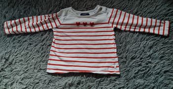 T-shirt manches longues à rayures style Marin 2ans