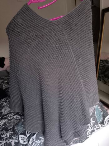 Poncho gris tissaia taille unique 