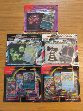 Lot 5 tripacks cartes Pokémon boosters neufs scellés héros transcendants ME01 ME02 EV10.5