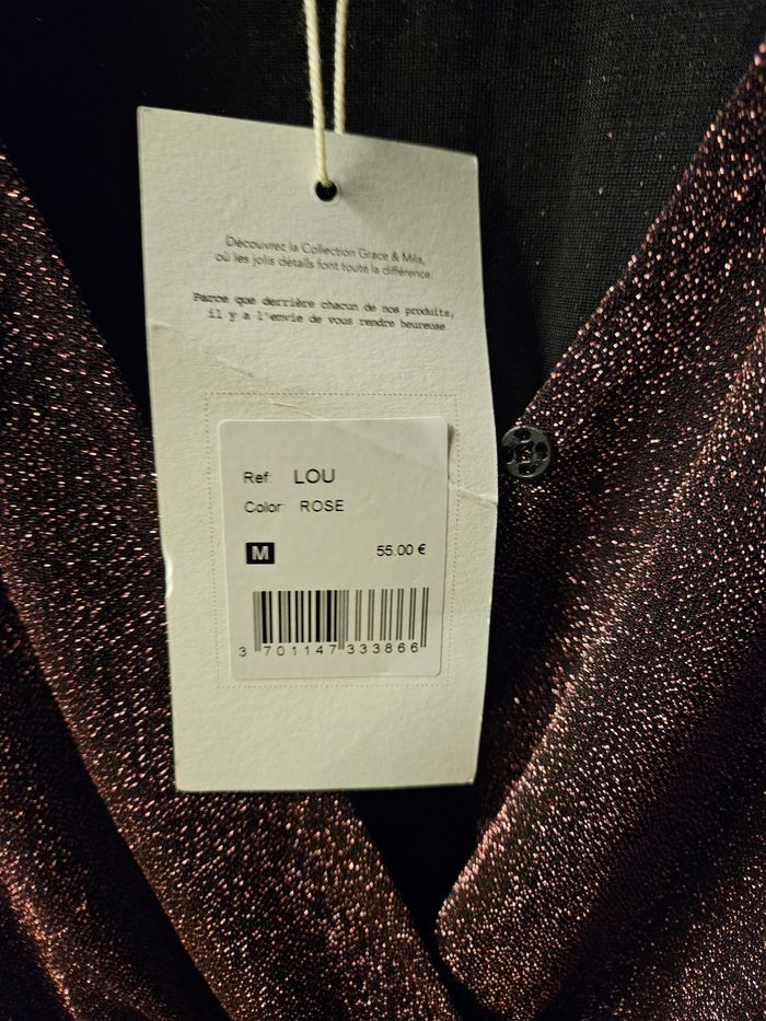 Robe scintillante rose violet Grace & Mila  T38 - photo numéro 5