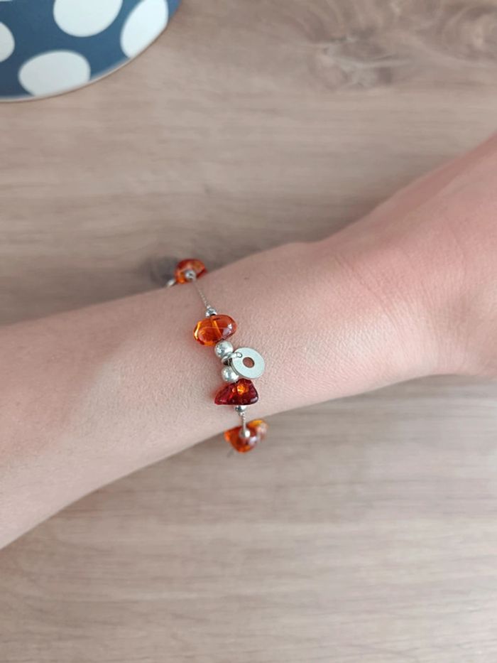 Bracelet argent et ambre - photo numéro 3