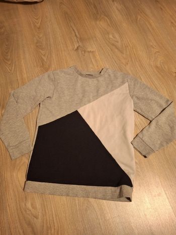 Pull garçon xs kiabi gris blanc et noir