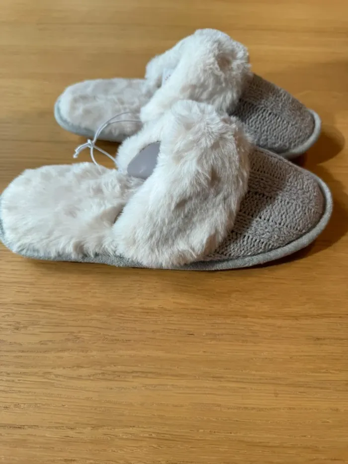 Chaussons mule fourrée knit slippers new look Nolita gris taille 38-39 - photo numéro 3