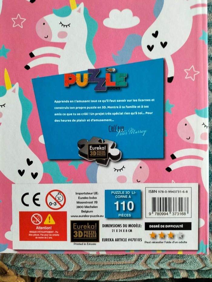 Livre puzzle 3 D licornes - photo numéro 4