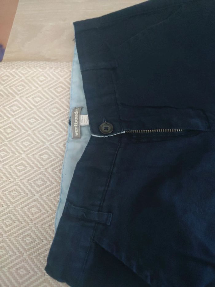 Pantalon cérémonie lin marine Vertbaudet 12 ans - photo numéro 3