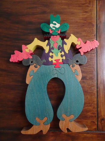 Puzzle en bois 21 pièces artisanal cow boy