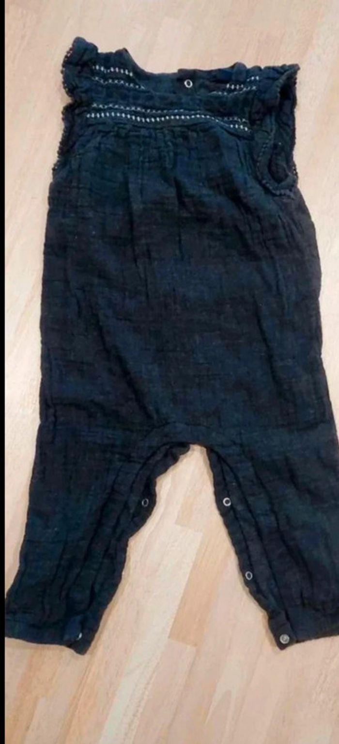 Combinaison  fille  effet  froissé gris  foncé  18 mois - photo numéro 5