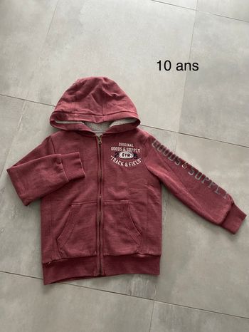 Sweat zippé intérieur fourré 10 ans