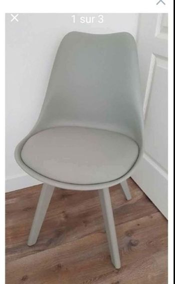 Etat neuf chaise scandinave gris clair