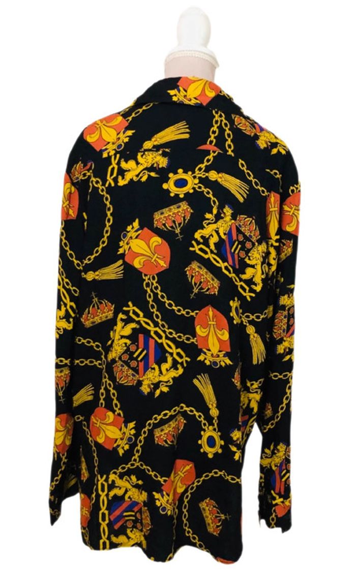 👑Chemise vintage baroque royal chaîne or Gold chain black long sleeve shirt👑 - photo numéro 10