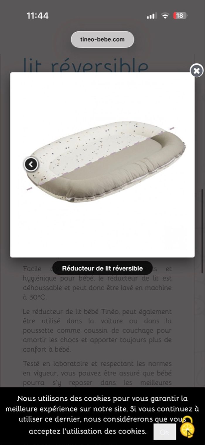 Réducteur de lit tinéo bébé neuf avec étiquette - photo numéro 6