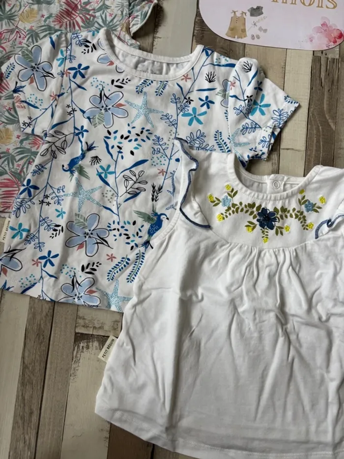Lot 3 t-shirts Petits Béguin 92 cm fille – Très bon état, colorés & confortables - photo numéro 2