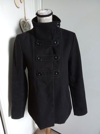 Manteau hiver noir femme taille 38 ou M Kiabi, mi long