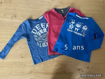 Lot 3 tshirts ML 5 ans